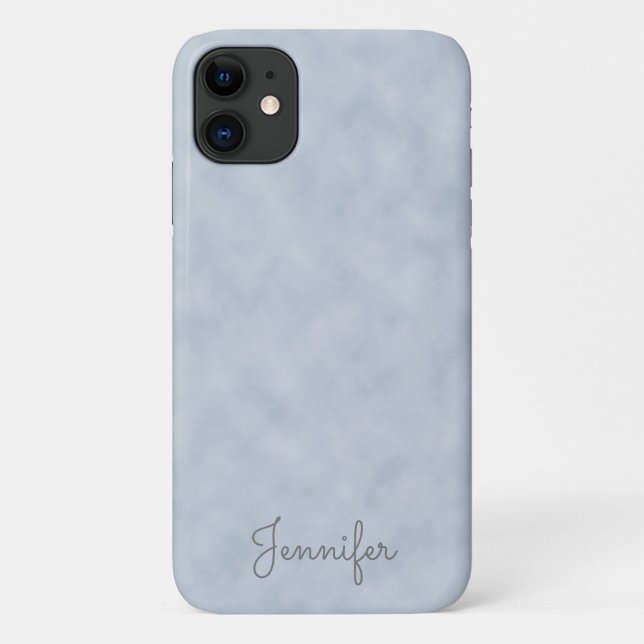 Elegantes Personalisiertes Blaugraues Pergament Case-Mate iPhone Hülle (Rückseite)