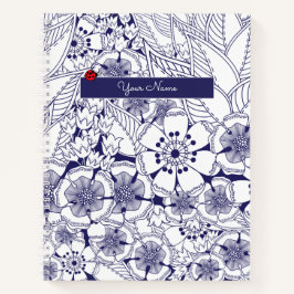 Elegantes Personalisiertes Blue White Notebook Notizbuch