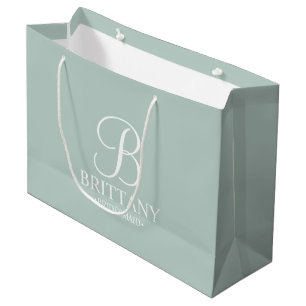 Elegantes Personalisiertes Bridesmaid Monogramm un Große Geschenktüte