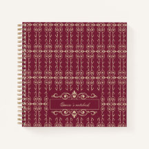 Elegantes personalisiertes burgunderrotes und gold