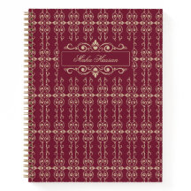 Elegantes personalisiertes burgunderrotes und gold