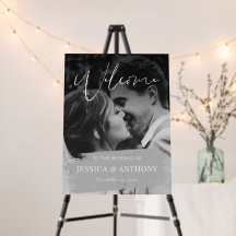 Elegantes Personalisiertes Foto Hochzeit Begrüßung