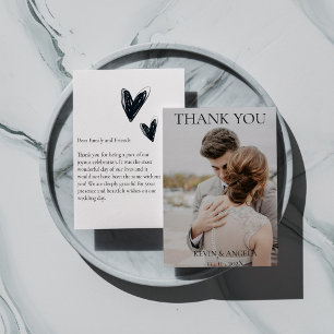 Elegantes Personalisiertes Foto Hochzeit Dankeschö Einladung