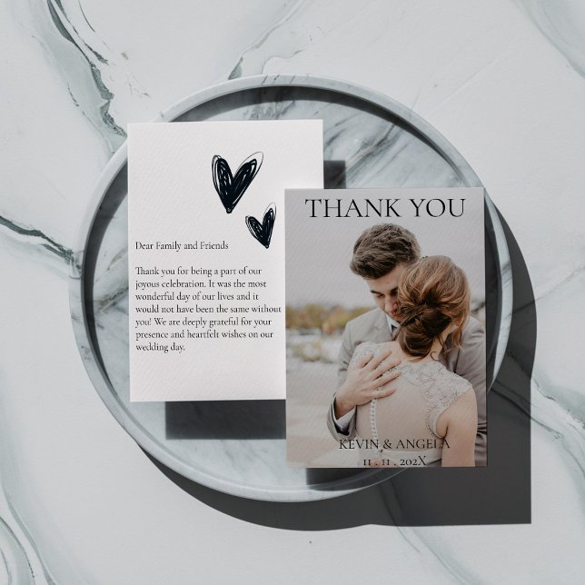 Elegantes Personalisiertes Foto Hochzeit Dankeschö Einladung (Von Creator hochgeladen)