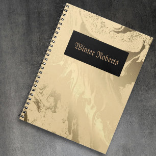 Elegantes personalisiertes Gold und Schwarz Notizblock