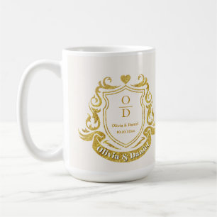 Elegantes personalisiertes goldenes Wappen zur Hoc Kaffeetasse