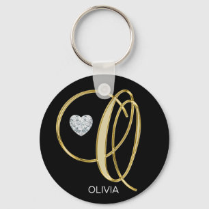 Elegantes personalisiertes Goldmit Monogramm Schlüsselanhänger