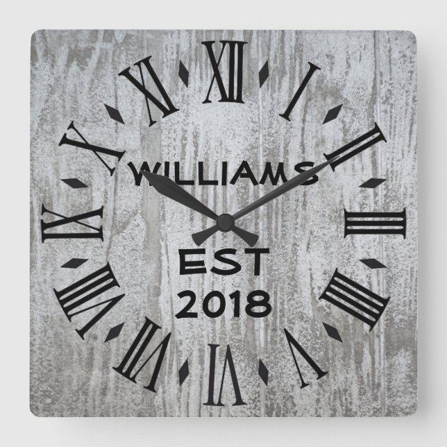 Elegantes personalisiertes helles Holz Quadratische Wanduhr (Vorderseite)