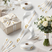 Elegantes personalisiertes Hochzeitsband aus Weißg