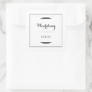 Elegantes personalisiertes Hochzeitsgeschenk, mode Quadratischer Aufkleber