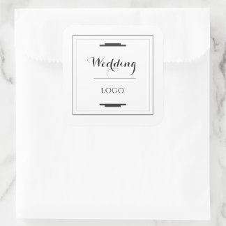 Elegantes personalisiertes Hochzeitsgeschenk, mode Quadratischer Aufkleber