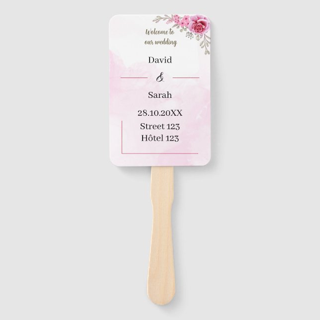 Elegantes Personalisiertes Hochzeitsprogramm für R Fächer (Vorderseite)