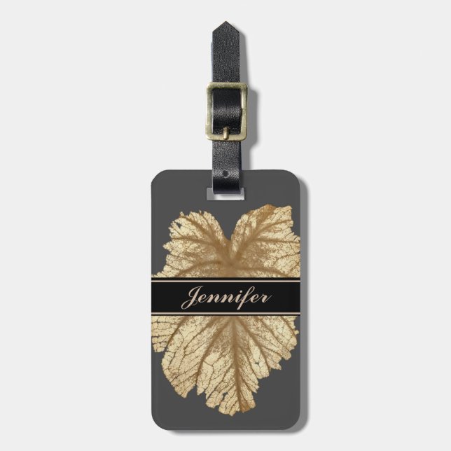 Elegantes Personalisiertes Imitat Gold Silber Gepäckanhänger (Vorderseite vertikal)