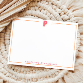 Elegantes personalisiertes Monogramm 3D Buchstabe  Mitteilungskarte
