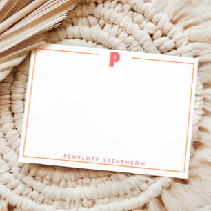 Elegantes personalisiertes Monogramm 3D Buchstabe Mitteilungskarte