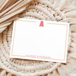 Elegantes personalisiertes Monogramm 3D-Buchstabe  Mitteilungskarte