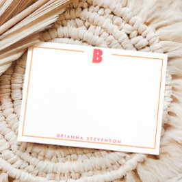 Elegantes personalisiertes Monogramm 3D Buchstabe  Mitteilungskarte