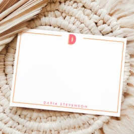 Elegantes personalisiertes Monogramm 3D Buchstabe  Mitteilungskarte