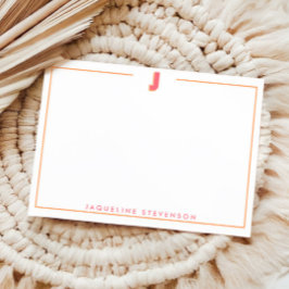 Elegantes personalisiertes Monogramm 3D-Buchstabe  Mitteilungskarte