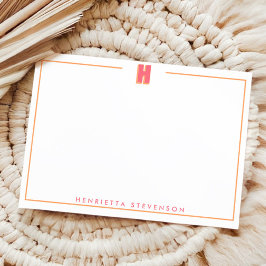 Elegantes personalisiertes Monogramm 3D Buchstabe  Mitteilungskarte