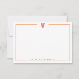 Elegantes personalisiertes Monogramm 3D-Buchstabe  Mitteilungskarte