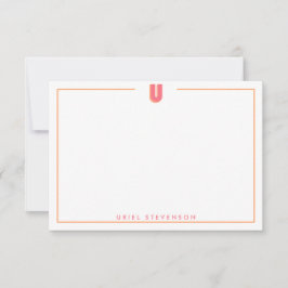 Elegantes personalisiertes Monogramm 3D Buchstabe  Mitteilungskarte