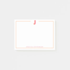 Elegantes personalisiertes Monogramm 3D-Buchstabe  Post-it Klebezettel