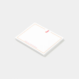 Elegantes personalisiertes Monogramm 3D-Buchstabe  Post-it Klebezettel