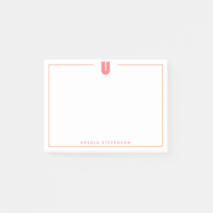 Elegantes personalisiertes Monogramm 3D-Buchstabe Post-it Klebezettel