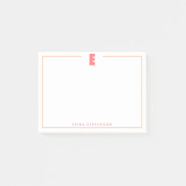 Elegantes personalisiertes Monogramm 3D Buchstabe  Post-it Klebezettel