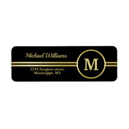 Elegantes, Personalisiertes Monogramm auf schwarz