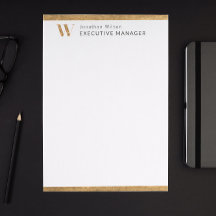 Elegantes Personalisiertes Monogramm aus Weiß und 