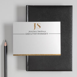 Elegantes Personalisiertes Monogramm aus Weiß und Mitteilungskarte