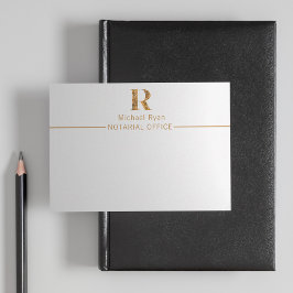 Elegantes Personalisiertes Monogramm aus Weiß und Mitteilungskarte