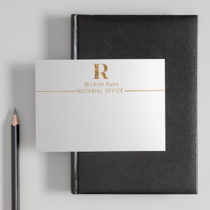 Elegantes Personalisiertes Monogramm aus Weiß und  Mitteilungskarte