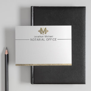 Elegantes Personalisiertes Monogramm aus Weiß und  Mitteilungskarte
