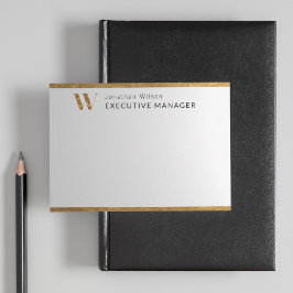 Elegantes Personalisiertes Monogramm aus Weiß und Mitteilungskarte