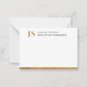 Elegantes Personalisiertes Monogramm aus Weiß und  Mitteilungskarte