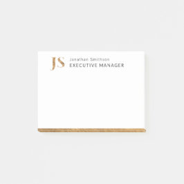 Elegantes Personalisiertes Monogramm aus Weiß und  Post-it Klebezettel