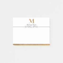 Elegantes Personalisiertes Monogramm aus Weiß und  Post-it Klebezettel