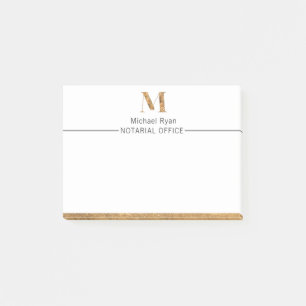 Elegantes Personalisiertes Monogramm aus Weiß und  Post-it Klebezettel