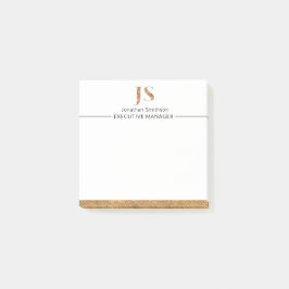 Elegantes Personalisiertes Monogramm aus Weiß und  Post-it Klebezettel