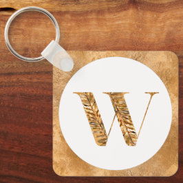 Elegantes Personalisiertes Monogramm aus Weiß und  Schlüsselanhänger