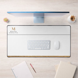 Elegantes Personalisiertes Monogramm aus Weiß und  Schreibtischunterlage
