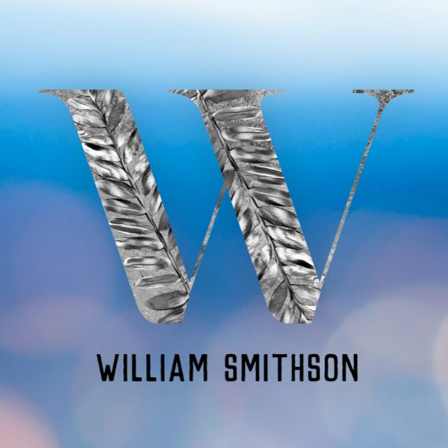 Elegantes Personalisiertes Monogramm aus weißem Si Fensteraufkleber (Von Creator hochgeladen)