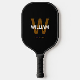 Elegantes personalisiertes Monogramm in Schwarz-We Pickleball Schläger