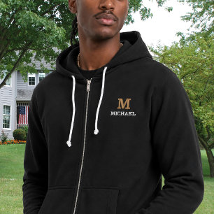 Elegantes personalisiertes Monogramm mit Namen Bestickter Hoodie