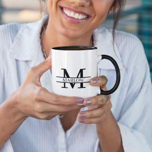 Elegantes Personalisiertes Monogramm Namensgeschen Tasse