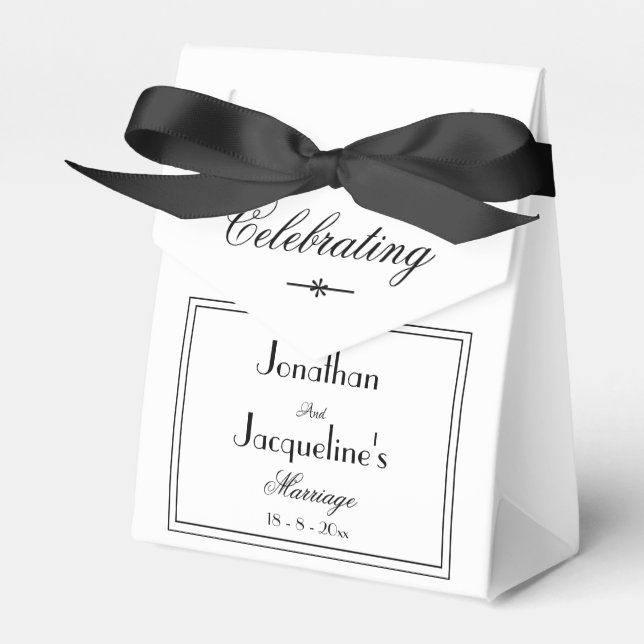 Elegantes Personalisiertes Namensfeld Weiße Gastge Geschenkschachtel (Vorderseite)