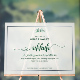 Elegantes personalisiertes Nikkah Willkommen - Acr Acrylschild